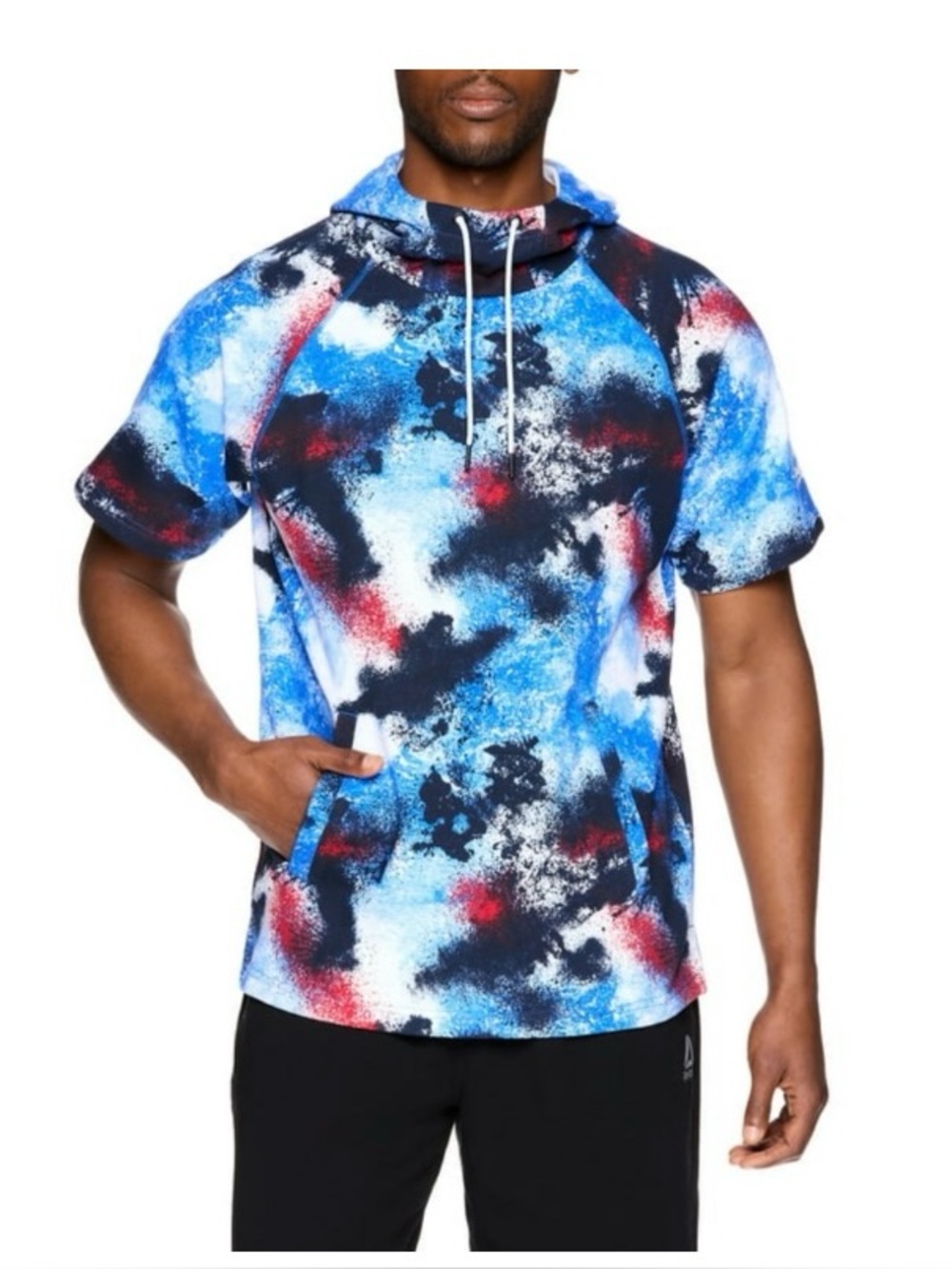 Reebok Men Blue, Black & Red Hooded Graphic Pullover
SIZE Medium